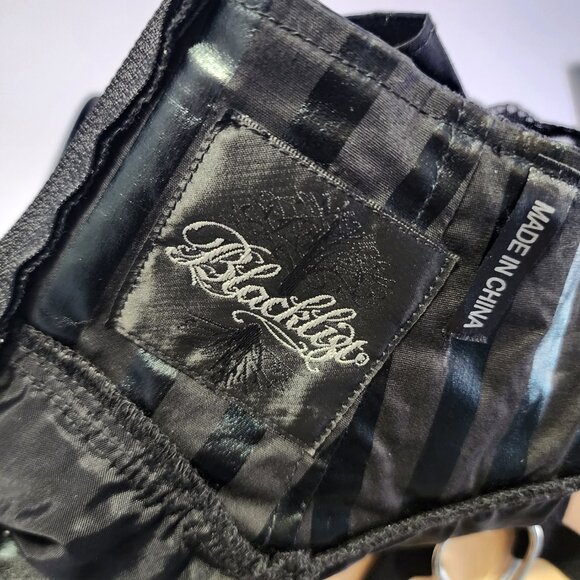 Lip Service Blacklist Layered Black on Black striped Lolita Skirt Size Medium - Picture 7 of 7